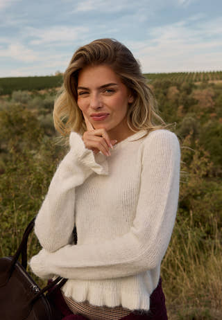 Knitted Frill Sweater