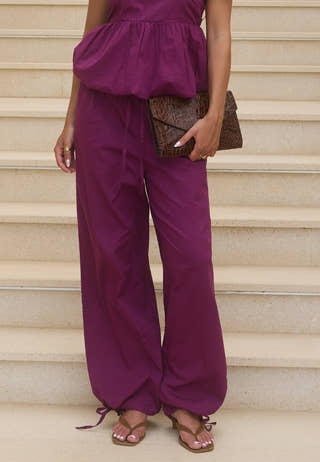 Tie Detail Cotton Trousers