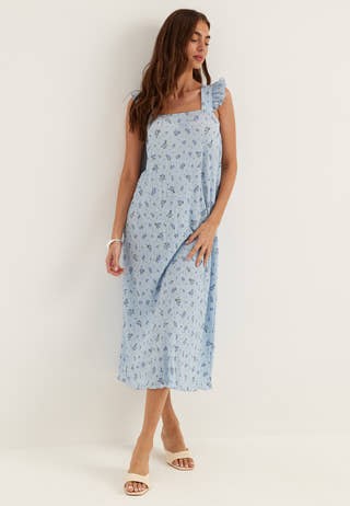 Pcflora Strap Flounce Dress