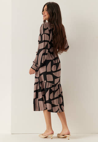 Viscose Flounce Shirt Dress