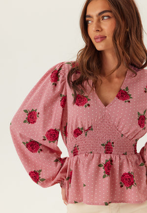 V-neck Smock Blouse