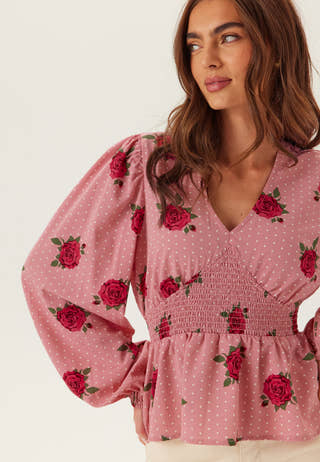V-neck Smock Blouse