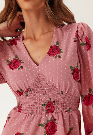 V-neck Smock Blouse