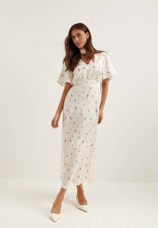 Satin Scarf Maxi Dress