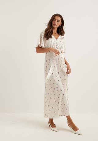 Satin Scarf Maxi Dress