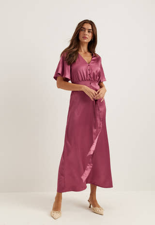 Satin Scarf Maxi Dress