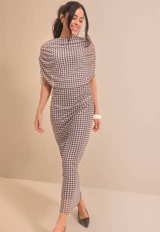 Cape Mesh Ankle Dress