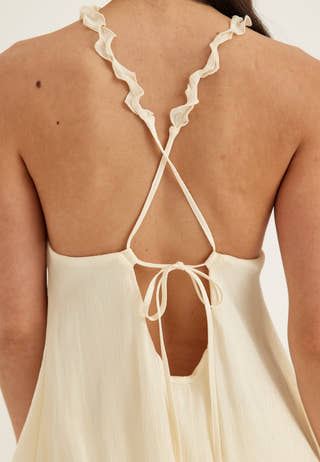 Halterneck Shimmer Flounce Top