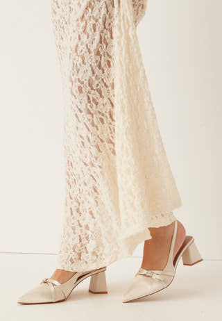 Biamaralyn Buckle Slingback Satin