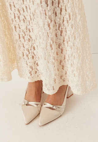 Biamaralyn Buckle Slingback Satin