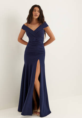 Bardot Pleat Maxi With Split