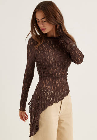 Asymmetric Lace Top