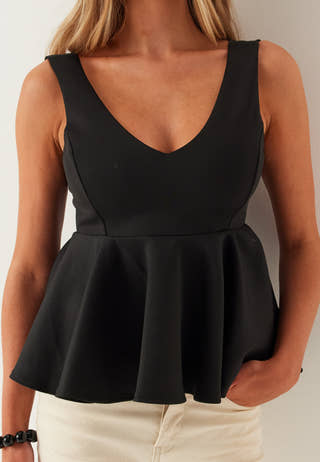 Scuba Peplum Top