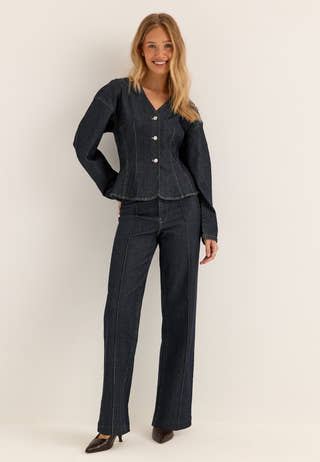 Front Seam Jeans Blue