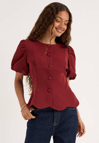 Shaped Blouse Red