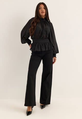 Draped Blouse Black