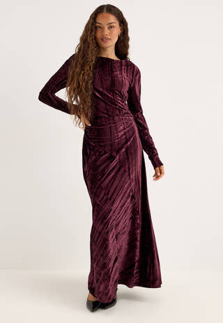 Velvet Maxi Dress Red