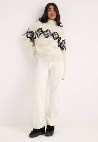 Slwlili Ls Knit High Neck White