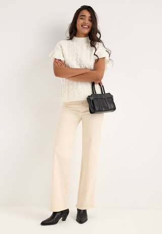 Visulli S/S HIGHNECK KNIT VEST White
