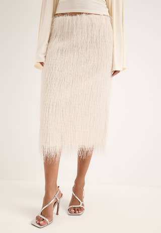 Awemberley Hw Calf Skirt White
