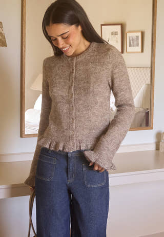 Knitted Frill Cardigan