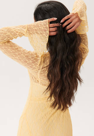 Lace Long Sleeve Ankle Dress