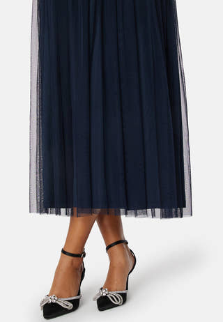 High Neck Sequin Midi Dress