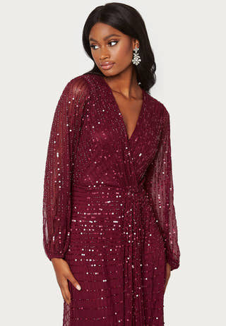 Long Sleeve Sequin Dress