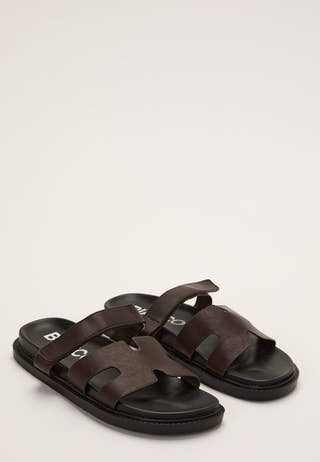 Biaoslo Velcro Slide Faux Leather