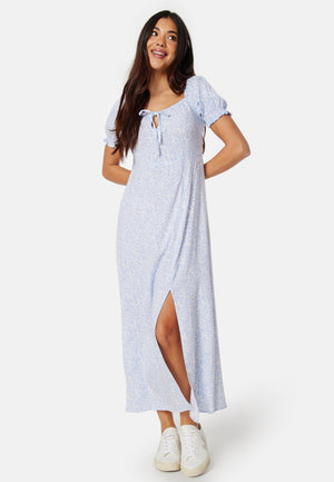 Front Tie Long Viscose Dress