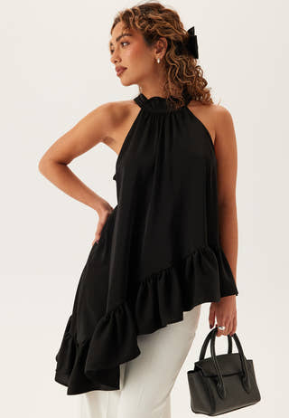 Asymmetric Halter Neck Blouse