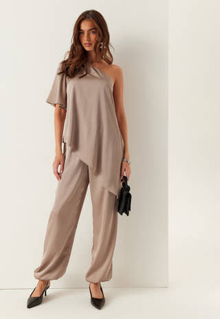 Asymmetric Satin Blouse
