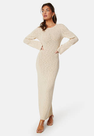 Open Back Fine Knitted Maxi Dress