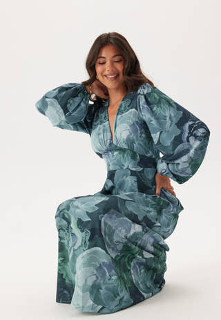 Balloon Sleeve Maxi Dress