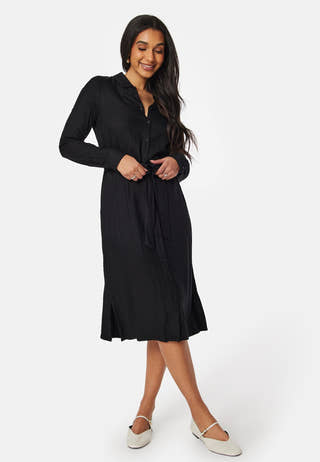 Belted L/S Viscose Shirt Dress