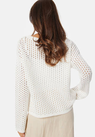 Crochet Knitted Long Sleeve Top
