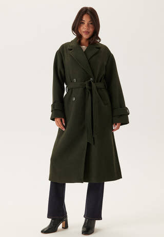 Belted Wool Blend Coat