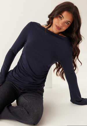 Boat Neck Asymmetric Top