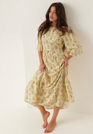 Butterfly Sleeve Maxi Dress