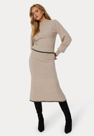 Volume Sleeve Knitted Sweater