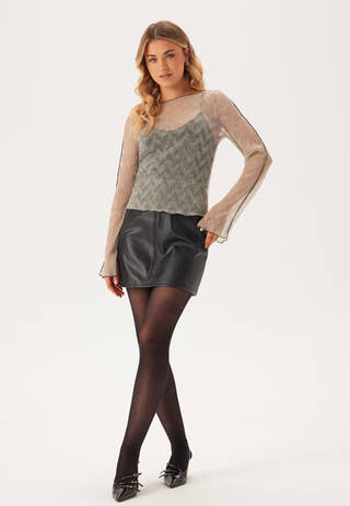 Contrast Shimmer Top
