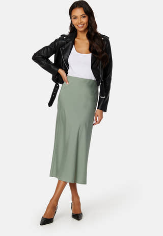 Midi Satin Skirt