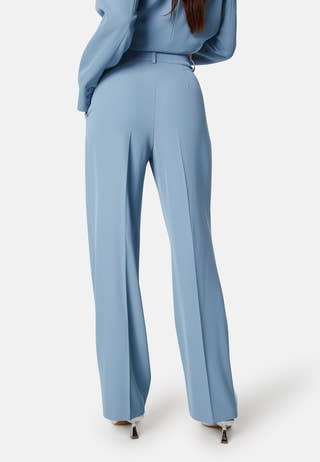Straight Leg Pleated Suit Pants