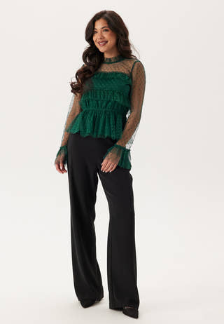Dotted Mesh L/S Blouse