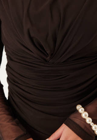 Drapy Twist Mesh Dress