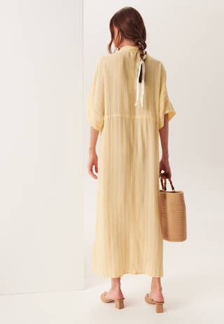 Drawstring Viscose Shirt Dress