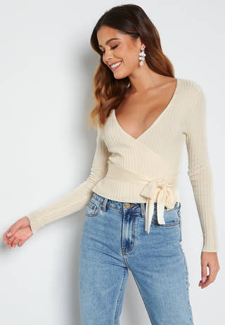 Enea knitted wrap top
