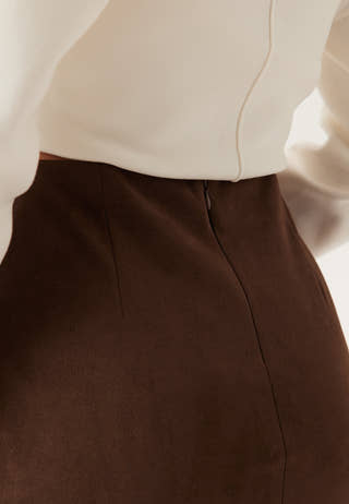Faux Suede Mini Skirt