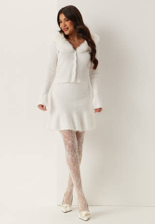 Fluffy Knitted Short Skirt