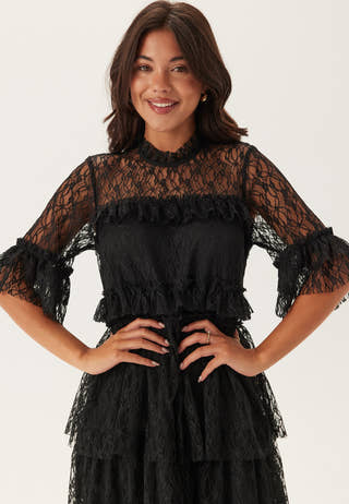 Frill Lace Midi  Dress